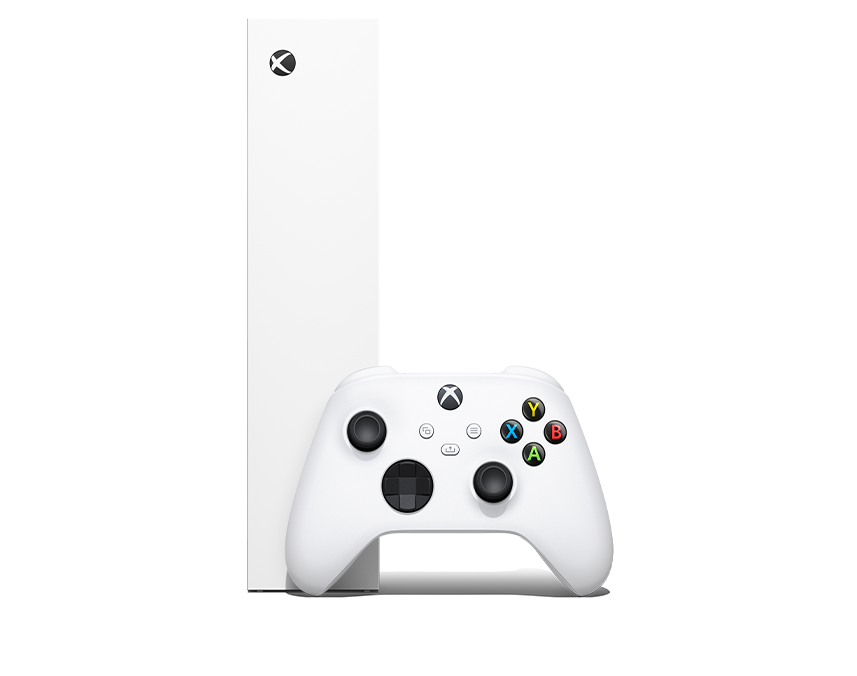 Side panel view of the Xbox Series S – 1TB Robot White with Xbox Wireless Controller – Robot White