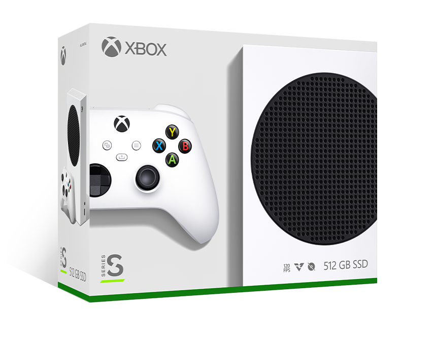Xbox Series S – 512GB Robot White with Xbox Wireless Controller – Robot White box