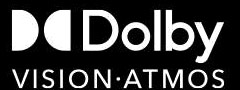 Logotipos da Dolby Vision e do Atmos