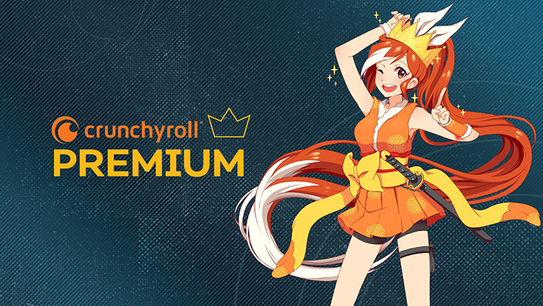 Crunchyroll Premium, weiblicher Anime -Charakter mit langem orangefarbenem Haar