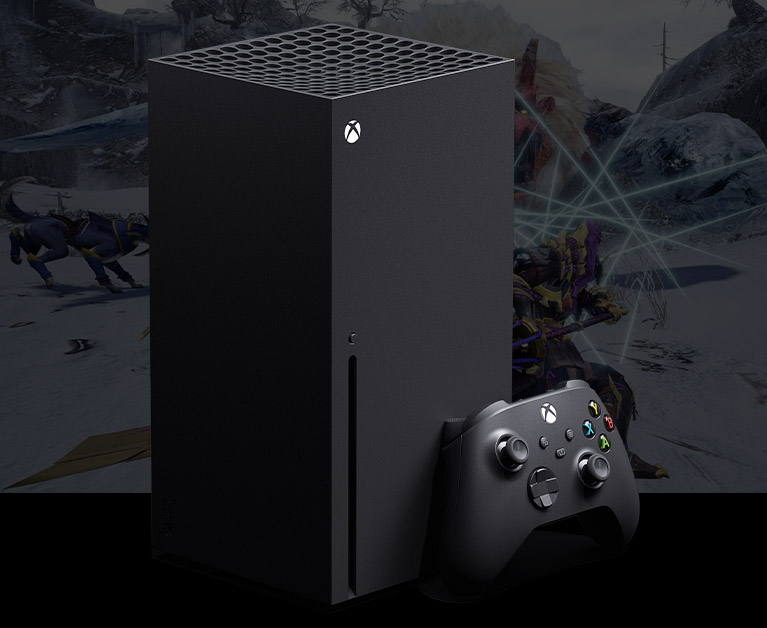 Console Xbox Series X e um controle