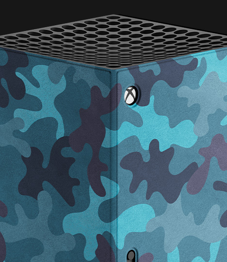 Top of the Xbox Series X Wrap – Mineral Camo