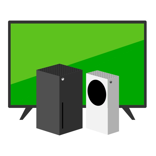 xbox series x and xbox series s in front of a large monitor