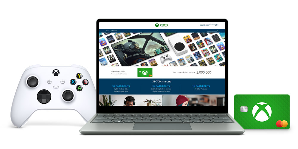 Barclays Xbox Mastercard rewards page on a laptop