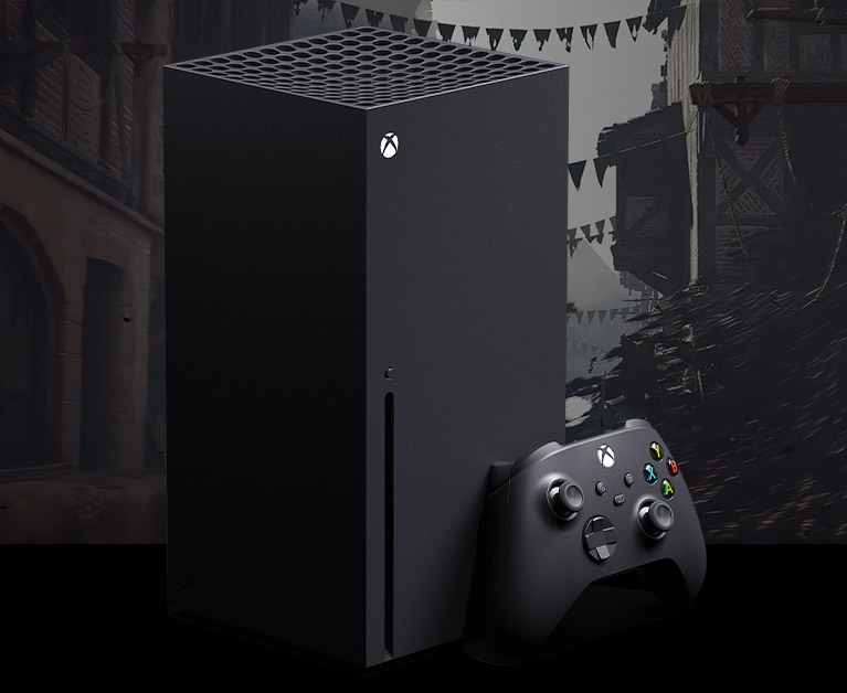 Xbox Series X の本体とコントローラー