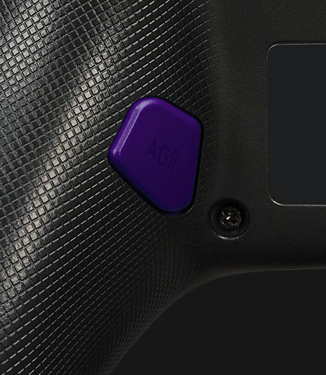 Close up of the back button on the PowerA Advantage Wired Controller for Xbox Series X|S - Sparkle