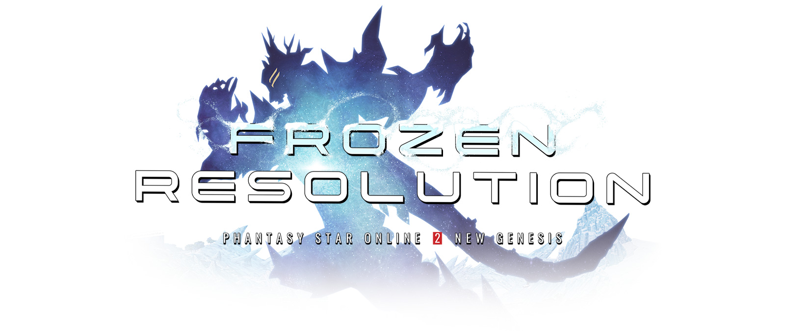 Frozen Resolution, Phantasy Star Online 2 New Genesis, a silhueta de uma armadura está coberta de gelo.