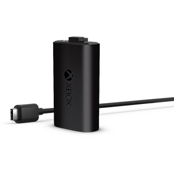 Gedetailleerde weergave van de Xbox oplaadbare accu + USB-C