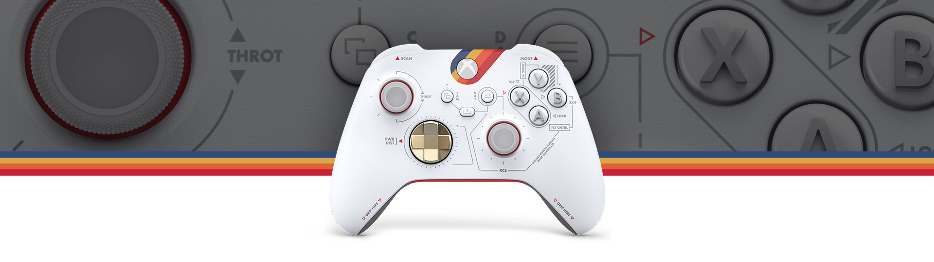 Xbox draadloze controller Starfield Limited Edition voor een close-up van de controller