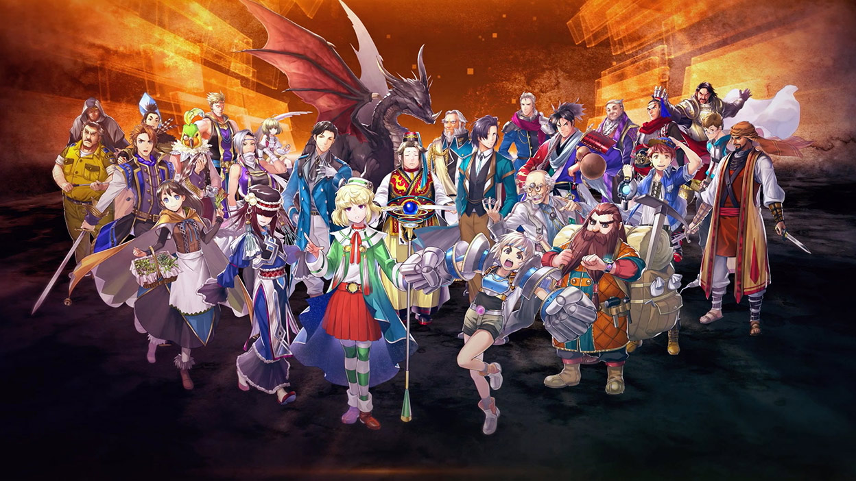 A large group of characters standing together.