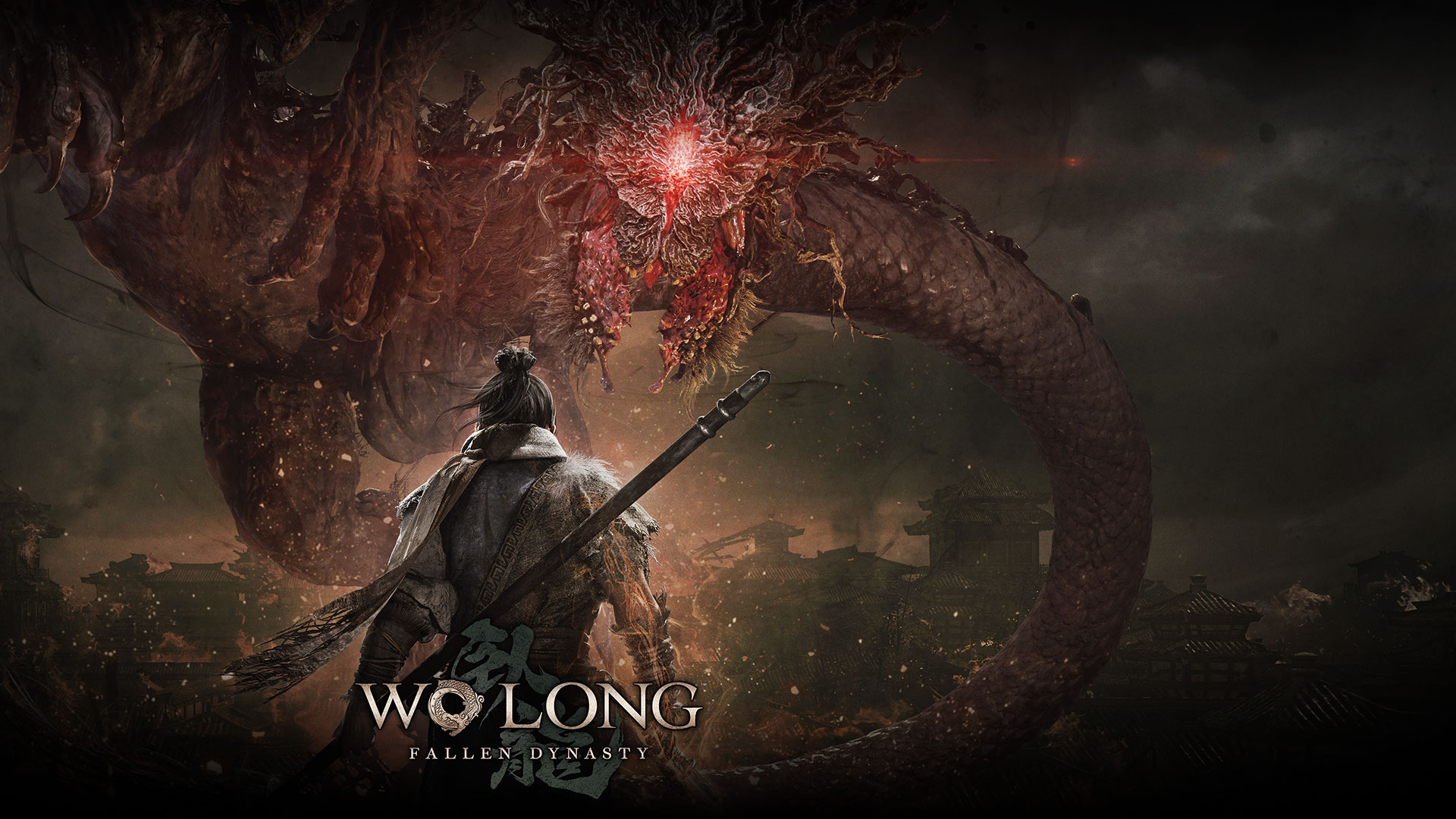 Wo Long: Fallen Dynasty, a lone swordsman squares off against a demonic dragon.