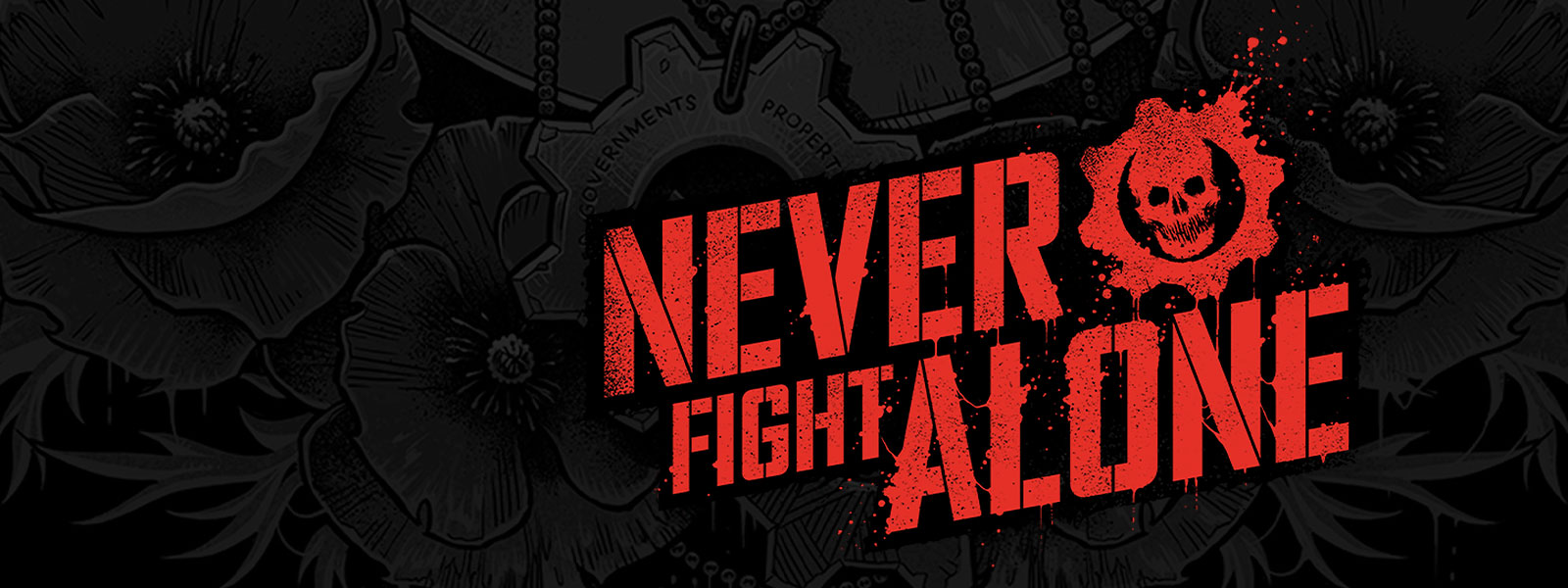 background image with the displayed words of never fight alone