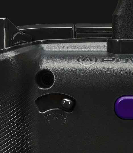 Close up of the 3-way trigger locks on the PowerA Advantage Wired Controller for Xbox Series X|S - Sparkle