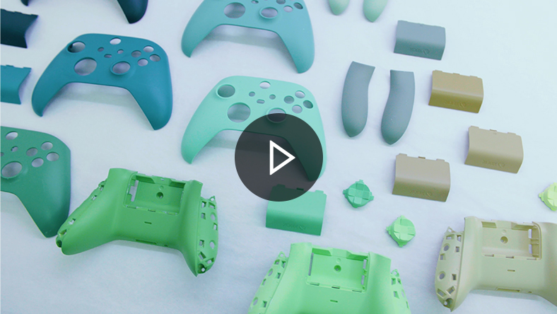 Controller components spread out on a flat surface.