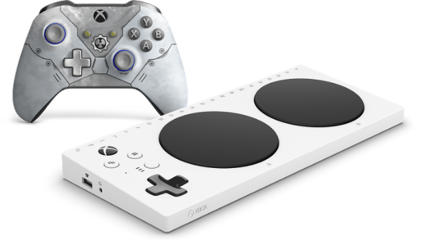 Xbox-tilgjengelighetskontroller og den trådløse Xbox-kontrolleren Gears 5