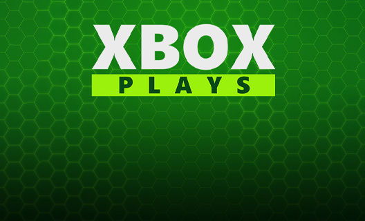 Xbox Plays Logo on green patterned background