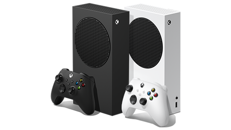 Robotfehér és karbonfekete Xbox Series S