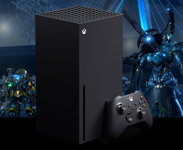 Una consola Xbox Series X y un control