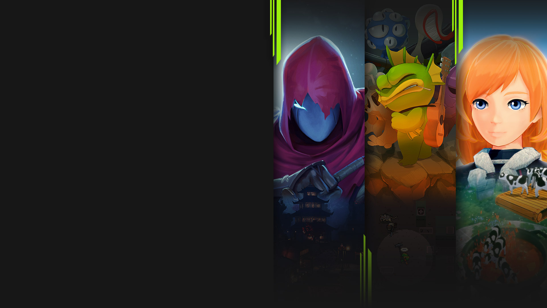 Arte do jogo de vários jogos disponíveis agora com o Xbox Game Pass, incluindo Aragami 2, Nuclear Throne, Craftopia e Psychonauts 2.