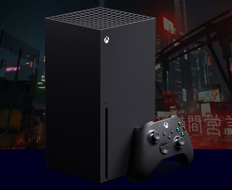 Una consola Xbox Series X y un control