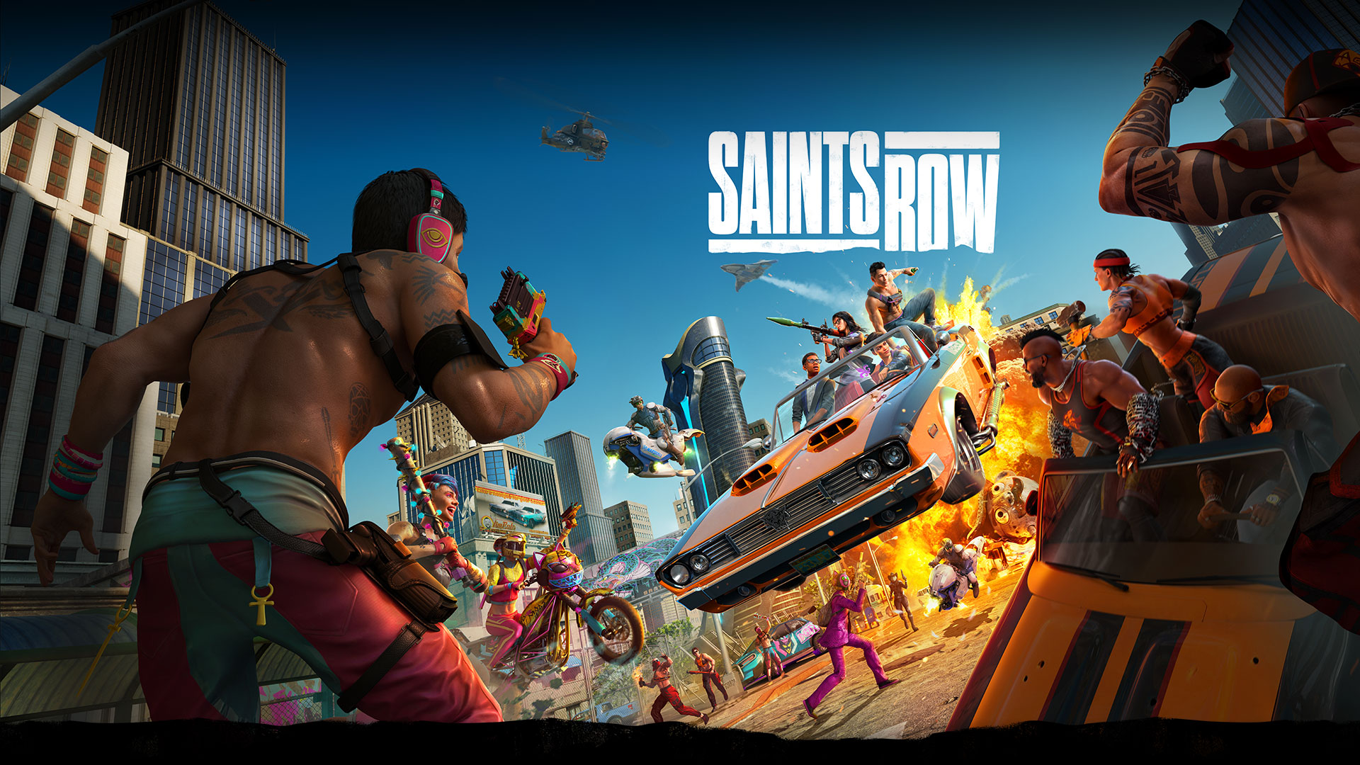 Saints Row, Surrounded by rivals, the Saints take a slick orange sports car on a joyride through the streets of Santo Ileso.