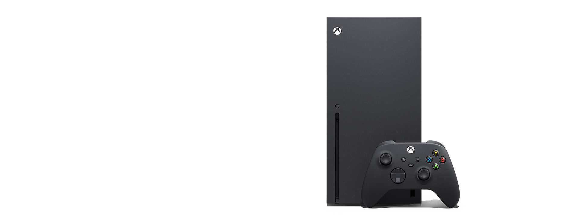 Xbox Series X-konsoll og en trådløs Xbox-kontroller