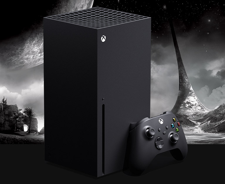 Console Xbox Series X e um controle