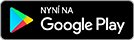 Logo obchodu Google Play Store a text Pořídit v obchodě Google Play