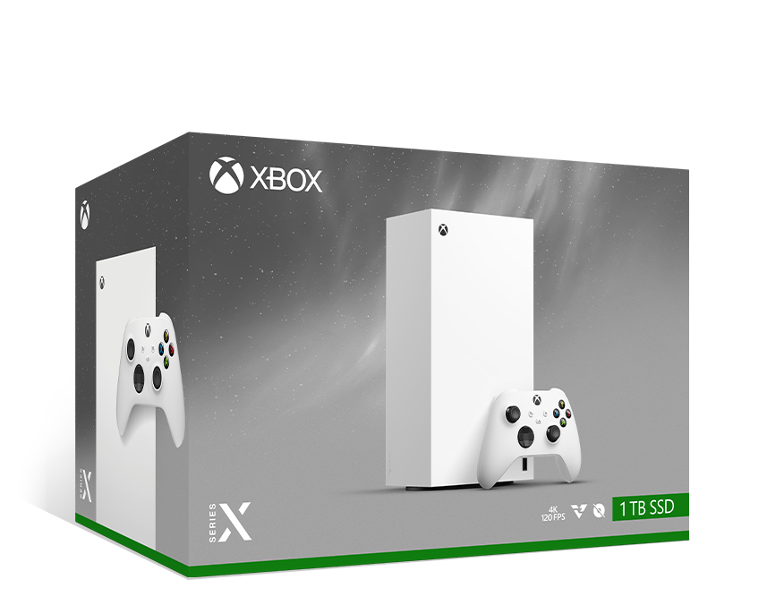 Xbox Series X – 1TB All-Digital Robot White with Xbox Wireless Controller – Robot White box