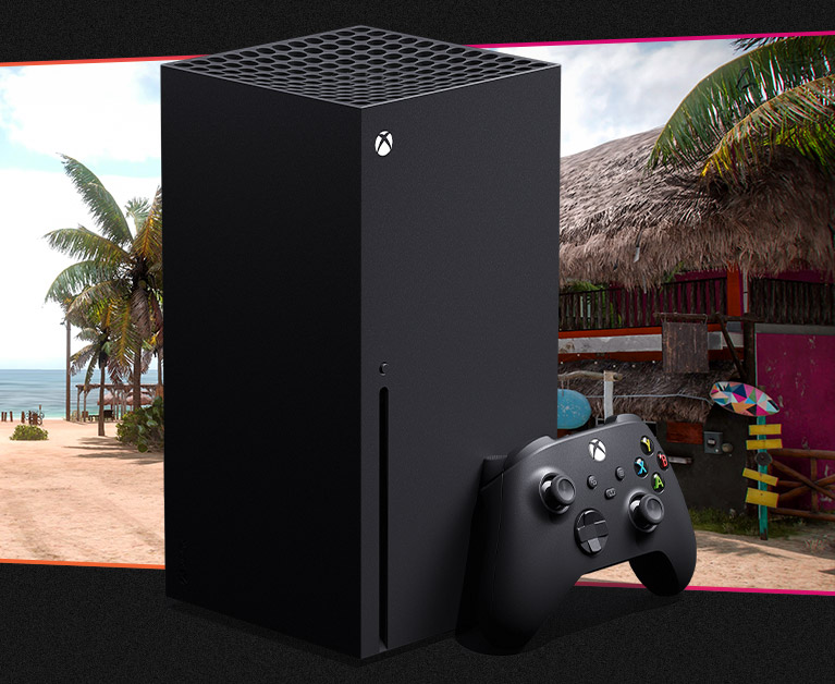 Una consola Xbox Series X y un control