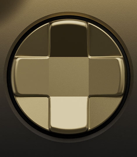 Primer plano del pad direccional híbrido del Control inalámbrico Xbox: Edición especial Sombra dorada