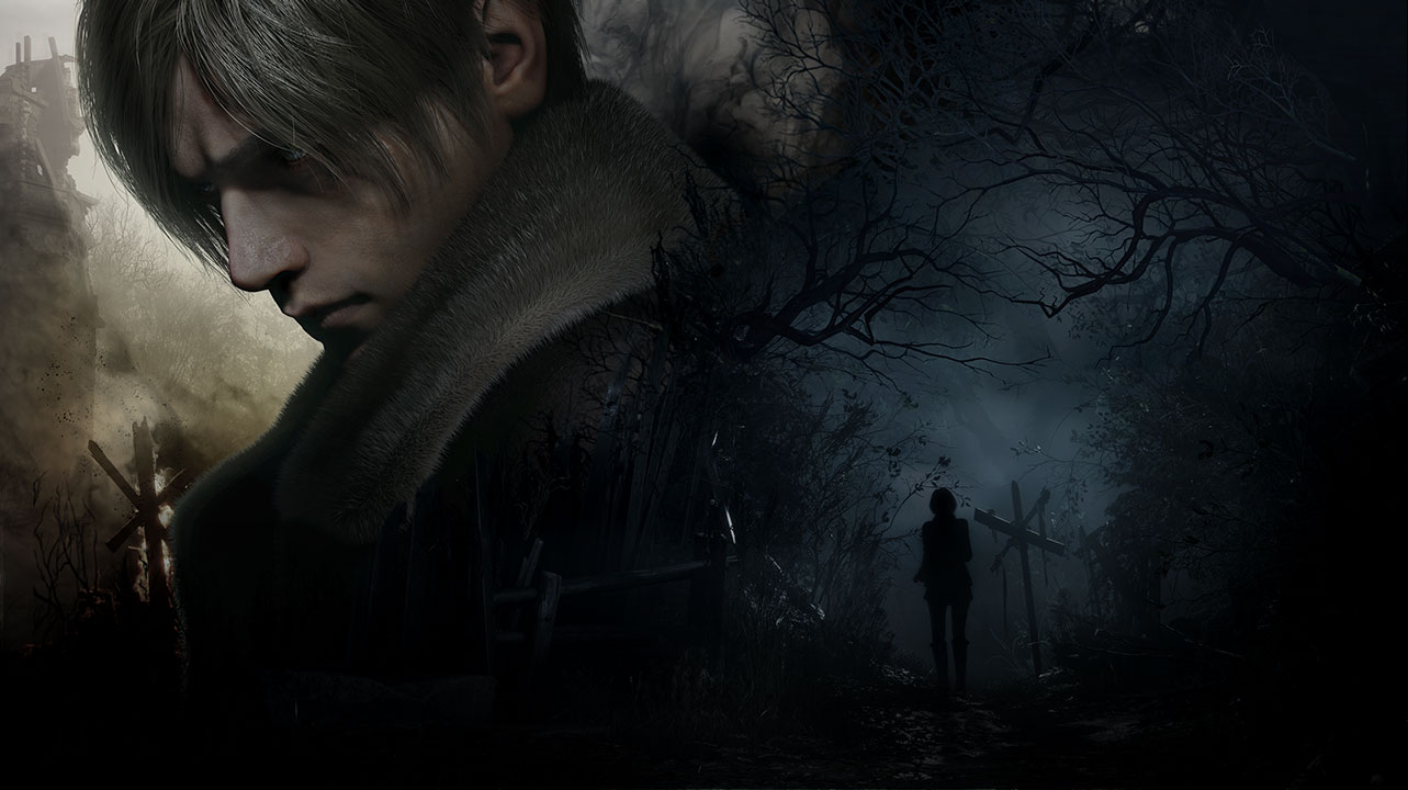En mann med grått hår snur seg vekk mens en kvinne vandrer ned en mørk og skummel skogssti.