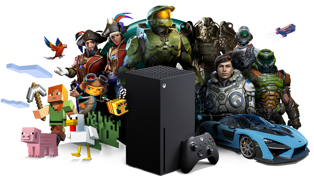 Xbox All Access, Xbox Series X con personajes de juegos para Xbox