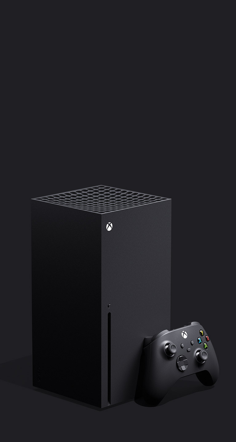 Xbox Series X console with Xbox controller.