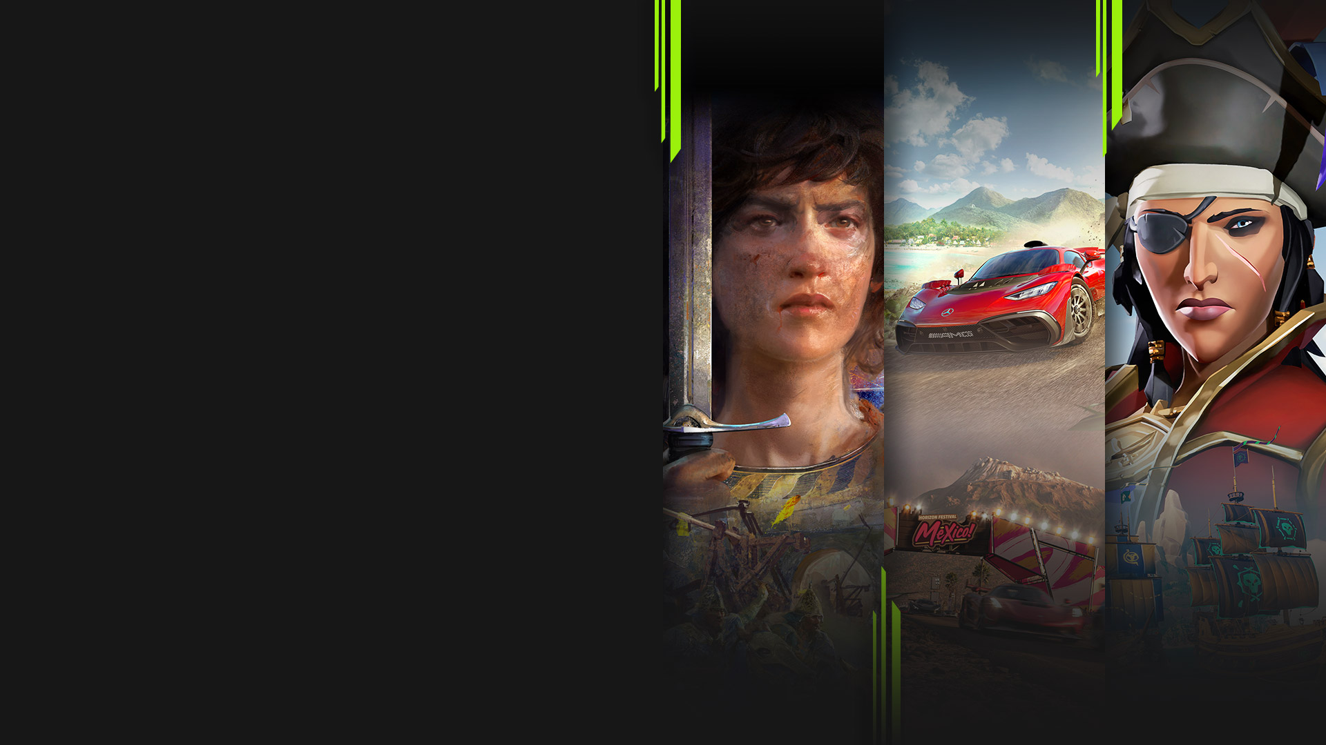Игровые рисунки из нескольких игр, доступных с PC Game Pass, включая Age of Empires IV, Forza Horizon 5, Sea of Thieves и Eiyuden Chronicle: Rising.