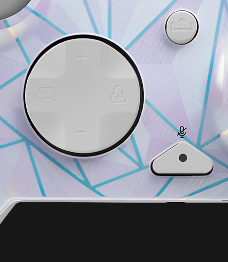 Close up of the D-pad on the PDP Rematch Wired Controller - Frosted Diamond