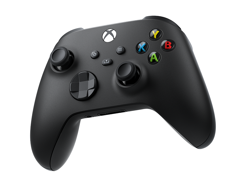 Ángulo frontal en el Control inalámbrico Xbox.