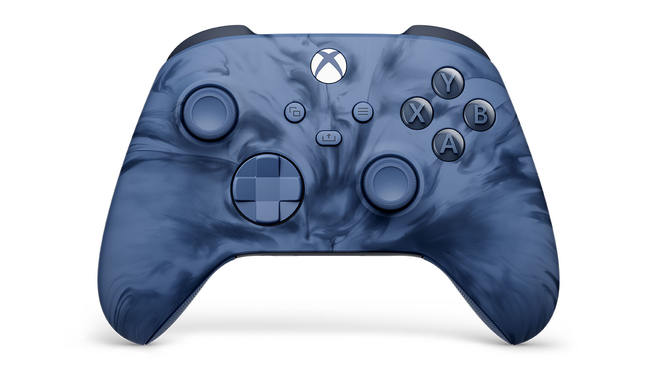 update main gallery with image: Front angle of the Xbox Wireless Controller – Stormcloud Vapor Special Edition