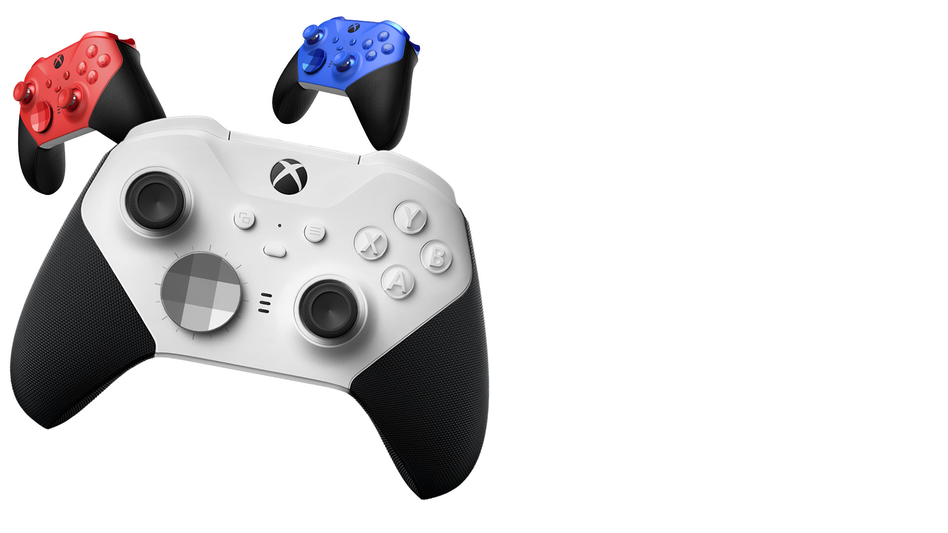 Xbox Elite series 2 core white, blue, and red controller